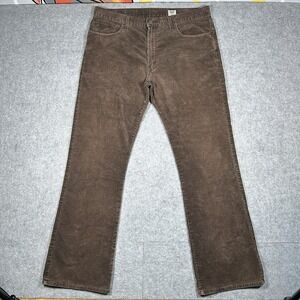 Vintage Levis 527 Corduroy Pants Mens 38x34 Brown Low Boot Cut Western White Tab